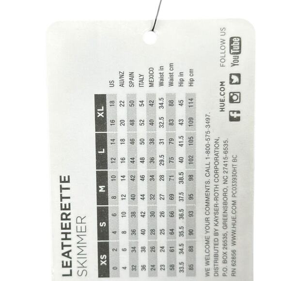 HUE Leatherette Skimmer Black Pull On Zipper Pockets Womens Pants Extra Large - Picture 5 of 8